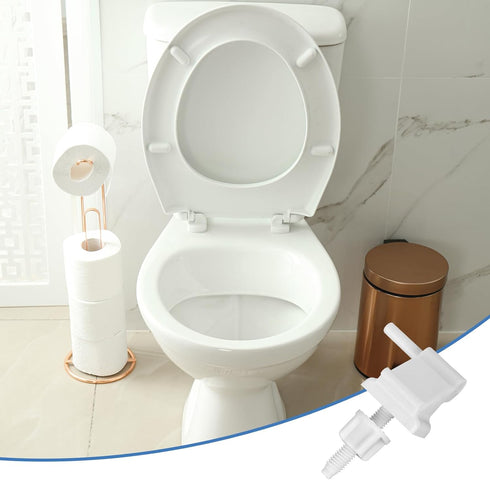 2 Pack Universal Toilet Seat Hinges Replacement with Bolts Screw and Nuts White Plastic Toilet Seat Hinges Toilet Seat Hardware for Toilets Seats ...