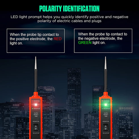 Power Circuit Probe Tester 6V-24V DC Test Light Short Circuit Tester Component Activation Electrical Tester Polarity Identify Continuity Tester wi...