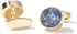 Polyhedral Blue/Black Gemstone Round Cufflinks for Men In Gift Case Golden/Silver Tone Unisex Cufflinks Jewelry Set for Wedding Party Anniversary ...