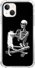 Cat and Skull Case Compatible with iPhone 15 Plus, Hippie Trippy Creepy Skull and Kitten Case for iPhone 15 Plus, Trendy Cool TPU Bumper Phone Cas...