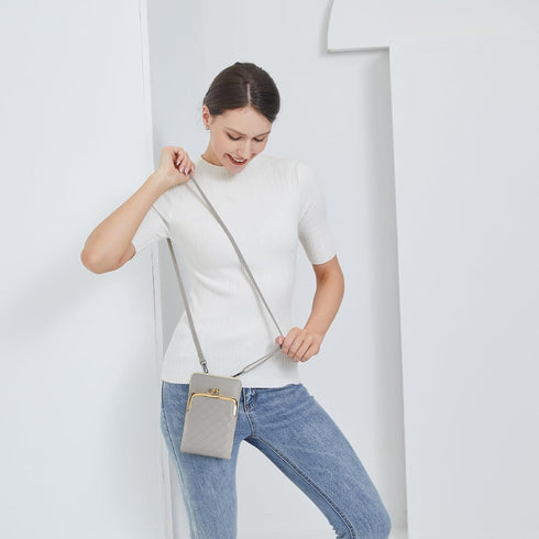 Crossbody Phone Bag, Kiss Lock Shoulder Purse for Women Small Wallet with Credit Card Slots...