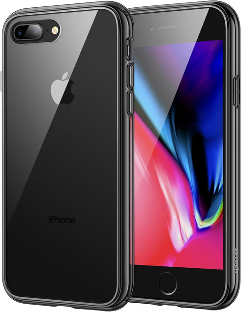 JETech Case for iPhone 8 Plus and iPhone 7 Plus 5.5-Inch, Non-Yellowing Shockproof Phone Bumper Cover, Anti-Scratch Clear Back (Black)...