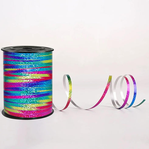500 Yard Rainbow Ribbon?Rainbow Color Ribbon Curling Crimped?Rainbow Shiny Curling Shiny Ribbon?Balloon String?3/16" Laser Curly Ribbon ?Wedding, ...