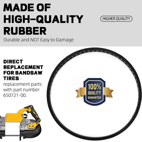 TonGass (2 Pack) Bandsaw Rubber Tires Replacement (650721-00) Compatible with Dewalt DWM120 A02807 DCS374 DW328K...