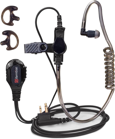 Acoustic Tube Earpiece with Mic for Motorola Walkie Talkies, Surveillance Headset and PTT Compatible with Motorola 2 Way Radios BPR40/CP/CLS/DTR/P...