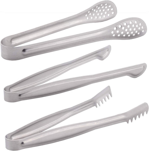 Small Serving Tongs Set 6-Inch Appetizer Tongs Stainless Steel Mini Tongs, Set of 6...