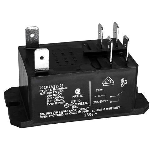 T92P7A22-24 Power Relay, DPST-NO (2 Form A) - 24VAC, 30A General Purpose Relay...
