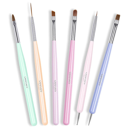 Beetles Nail Art Brushes Set Gel Polish Nail Art Design Pen Painting Tools Fingernail Brush Nail Cleaning Brush Nail Art Liner Brush and Nail Dott...