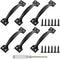 6 Pcs 4" Metal Gate Pull Handles, Bow Gate Handle Screen Door Pull, Vintage Barn Door Handles (Black)...