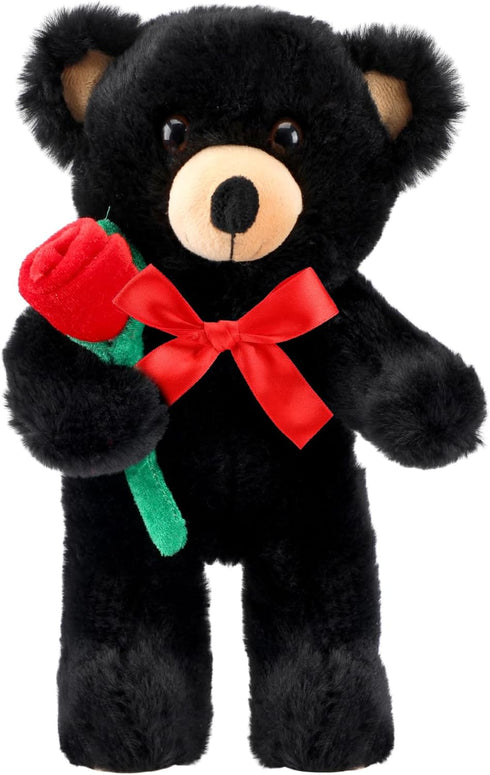 Black Bear Plush Stuffed Animal Black Bear with Rose Funny Cute Black Stuffed Animal Plush Gifts for Kids Toddler Girlfriend Mother's Day Birthday...