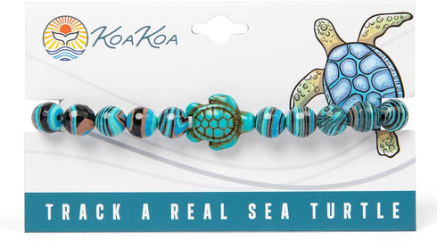 KoaKoa Sparkle Sea Turtle Tracking Bracelet, helps save sea turtles, one size fits most Men and Women...