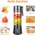 Personal Blender for Shakes and Smoothies, USB Rechargeable Shaker, Portable Juicer with Six Cutters, 380ML Juice Bottle for Travel Gym?Black?...