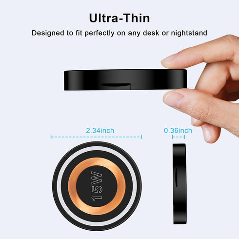Samsung Wireless Charger Android Fast Charging Pad Wireless Phone Charger for Samsung Galaxy S24 Ultra S24+ S24 S23 S22 S21 S20 S10, Magnetic Mags...
