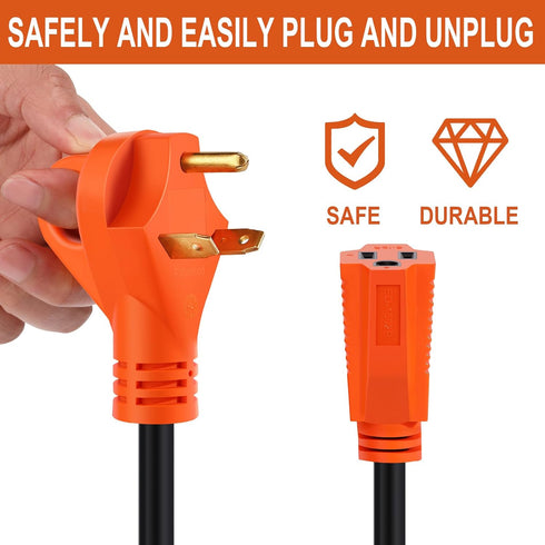 30 Amp to 15 Amp RV Adapter Cord NEMA TT-30P to NEMA 5-15R Electrical Power Adapter 30 Amp to 110 Volt RV Adapter Cord 12 Gauge Wire 12 Inch with ...