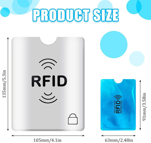 24 Pieces RFID Blocking Sleeves Identity Credit Card Sleeves Set, Including 18 Card Protector RFID Holders and 6 Anti Theft Passport Protectors fo...