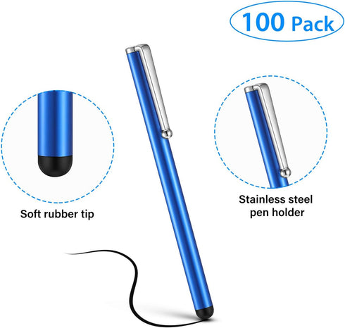 Outus 100 Pieces Stylus Pen Slim Touch Screen Stylus Universal Capacitive Digital Pen Compatible with iPad, iPhone, Samsung, Tablet, Most Devices ...