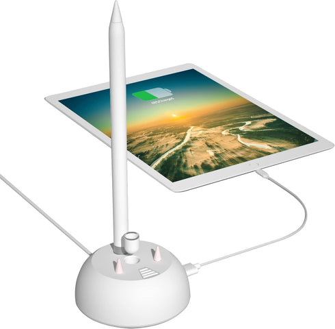 Charging Stand Compatible with Apple Pencil 1st Generation - 3 in 1 iPad Pencil Charger Dock Holder with LED Light & Pencil Tips and Cap Holder - ...