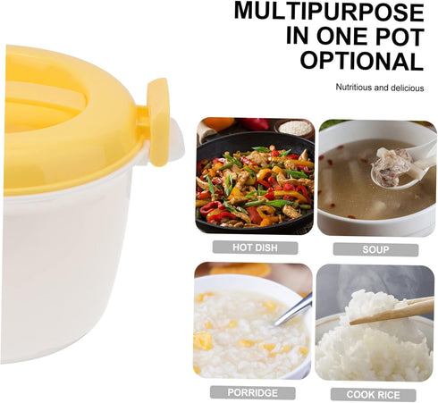 Rice Cooker Fast Microwave Cookware Portable Heater Tiny Containers Heated Lunchbox Oven Spachella Mini Steamer Rice Maker Asian Cookware Food Mug...