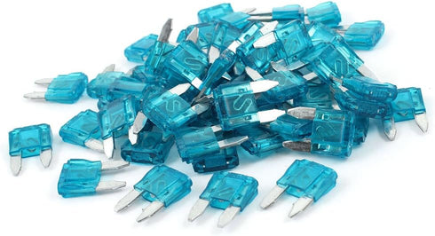 uxcell 60 Pcs 15A Automotive Car Motorcycle Mini Blue Blade Type Fuse...