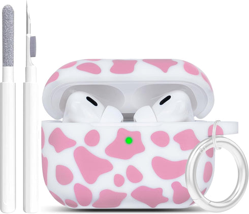 Cow Airpod Pro Case Soft Silicone - YOMPLOW Case Cover Flexible Skin for Apple AirPods Pro Charging Case Cute Women Girls iPod Pro Case Protective...