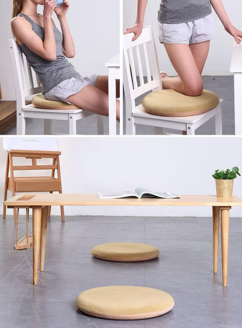 Sigmat Memory Foam Seat Cushion Anti-slip Soft Round Stool Cushion Chair Pad 16 Inch Camel...