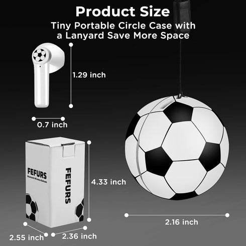 2Pcs Wireless Earbuds for Kids, Noise Cancelling Earbuds with 40Hrs Playtime, Comfortable Fit Ergonomic Design, Soccer Ball Earphone, Basketball a...