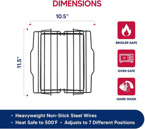 HIC Kitchen Roasting Racks, Adjustable, Non-stick...
