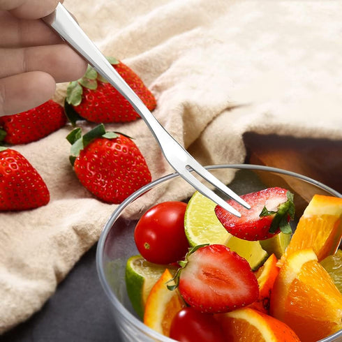Ggbin 12-Piece Stainless Steel Fruit Forks, Mini Dessert Forks...