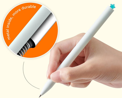 Kaco FIRST Gel Pens Cute Stationery Black Ink 2 Pieces with Extra 4 Refills, 0.5mm Fine Point, Aesthetic Cute Star Pens for Journaling Christmas H...