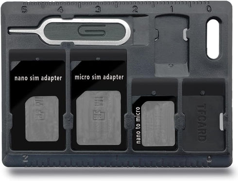 1 Pack SIM Card Holders with Tray Opener Pins, Card Storage Tool Set for Standard Micro Nano Micro-SD Memory Cards, with 3 Card Adapters and 1 Eje...