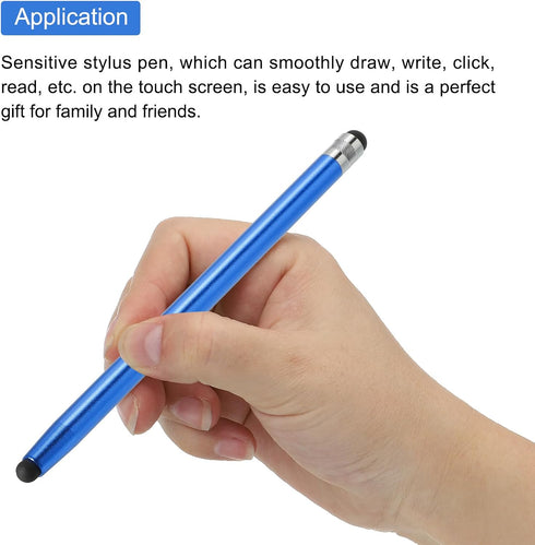 MECCANIXITY 4pcs Stylus Pens for Touch Screens with 8 Extra Tips Dual Rubber Tips Capacitive Stylus Universal Tablet Pen Sensitivity Precision, Si...