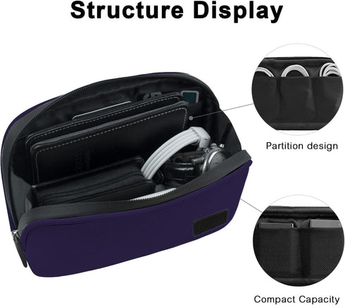 Electronic Organizer Travel USB Cable Accessories Bag/Case, Waterproof for Power Bank, Charging Cords, Chargers, Mouse, Earphones Flash Drive - Le...