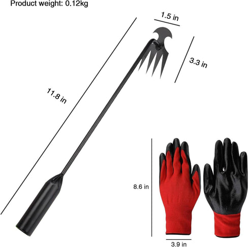 4Pcs 11.8Inch Weeding Tool Step Farmer Weeding Tool 4 Teeth Dual Purpose Manual Weeders Tool for Vegetable Gardening Backyard Farm Planting & Weed...