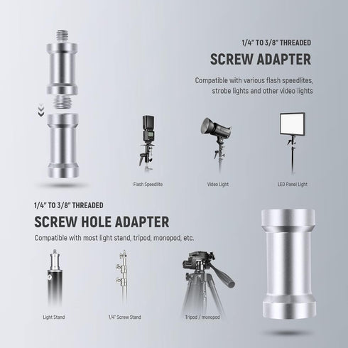 NEEWER Camera Flash Bracket H-Type Mount with Umbrella Softbox Holder, 180° Swivel Adjustable Metal Light Stand Adapter with 1/4" to 3/8" Screw Ad...