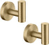 Brushed Gold Bathroom Towel Coat Hook Stainless Steel, 2 Pack Robe Clothes Cabinet Closet Sponges Hooks Holder Round Style Heavy Duty Wall Hook fo...