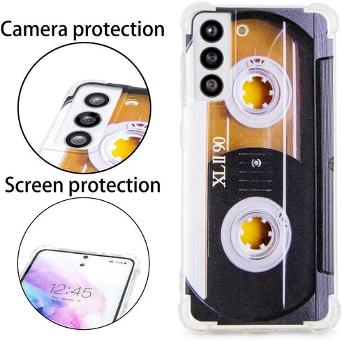Case for Galaxy S21 5G Shockproof Scratchproof with TPU Soft Bumper Retro Music Cassette Tape Case Compatible with Samsung Galaxy S21 5G...