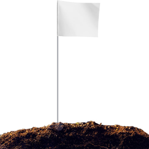 Zozen Marking Flags, White Yard Flgas, 50Pack | 15x4x5 Inch, Marker Flags, Lawn Flags Markers, Irrigation Flags, Landscape Flags, Sprinkler Flags,...