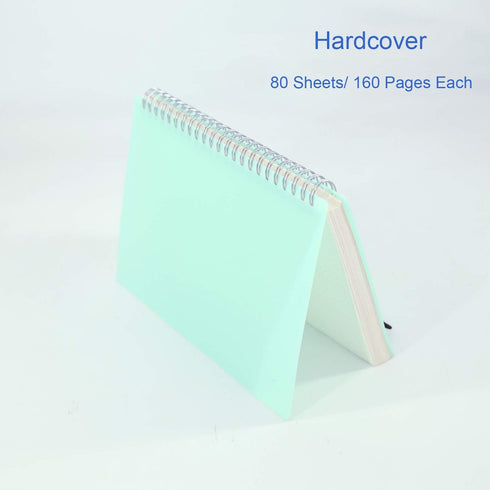 3 Pack A5 Spiral Graph Notebook with 120gsm Thick Paper, Grid Spiral Notebook with Plastic Hardcover and Elastic Band Closure, 80 Sheets Per Pack ...
