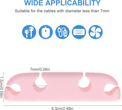 Cable Clips 3PCS Cord Wire Organizer Cable Management Holders 4 Hole Silicone Cable Harness USB Charging Accessory Cable Holder for Office and Hom...