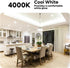 A19 LED Light Bulbs 60W Equivalent 15W Energy Use, E26 Base 4000K Cool White Dimmable 1600Lumens Brightness and 220-Degree Beam Angle Classic Clea...