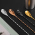 AnSaw 12-Inch Leaf Handle Bar Spoon,2-Pieces Long Handle Cocktail Mixing Stirrers,Stainless Steel,Gold...