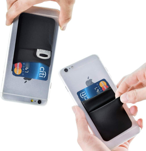 Hoblaze Phone Card Holder Stretchy Lycra Wallet Pocket Credit Card ID Case Pouch Sleeve 3M Adhesive Sticker Compatible with iPhone Samsung Galaxy ...
