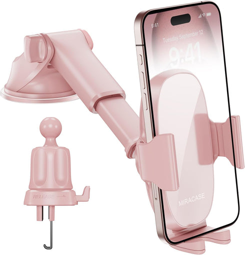 Miracase 3-in-1 Cell Phone Holders for Your Car, Universal Car Phone Holder Mount for Car Dashboard Air Vent Windshield Compatible with iPhone 15 ...