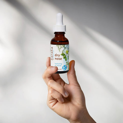 Baraka Dry Nose Nasal Moisturizer - Organic Essential Oils (Cardamom, Everlast, German & Roman Chamomile) in Sesame Oil Base - Hydrating Sinuses &...