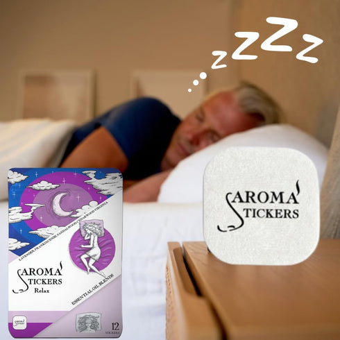 AROMA STICKERS® Original Blend Relax - 100% Natural Essential Oil Scented Mask Sticker Diffuser for Personal Space - Pillows & Eye Mask - Aromathe...
