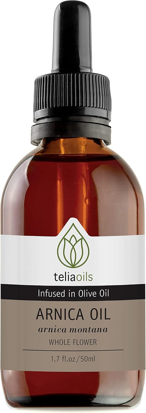 Arnica Infused Oil Extract (Macerated Oil), 1.7 Oz - 100% Pure and Potent Relief Body Oil for Muscles Aches, Wounds, Tendons, Bumps and Bruises an...