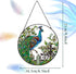 Peacock Stained Glass Suncatcher Window Wall Hanging Decor Ornament 6.5''*6.5'', Hand-Painted Sun Catcher Glass Panel Decor Art Home Garden Decor ...