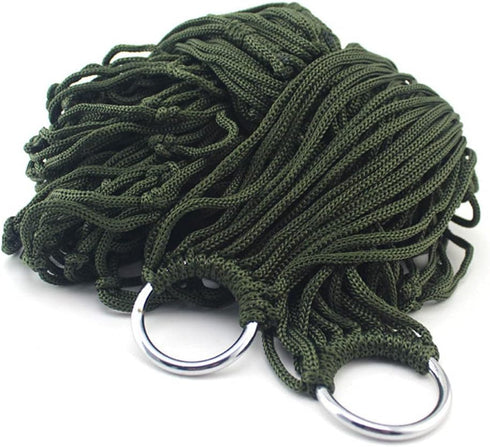 Hammock, Outdoor Nylon Mesh Rope Hammock Comfortable Hanging Bed for Outdoor Camping...