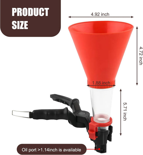 1 PC Car Engine Oil Filling Funnel, Anti-Leak Self-Locking Structure Engine Locking Oil Funnel with Filter, Multi-Functional Replacement Accessori...