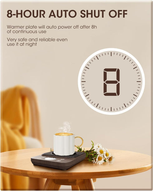 Coffee Mug Warmer for Desk, 2024 Upgraded Smart Electric Coffee Warmer, 1H Drink Water Reminder, 4 Mode, 8H Auto Shut Off, 9 Temperature, 12H Time...